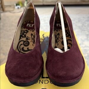 Fly London Women's Deep Burgundy Suede Loafers